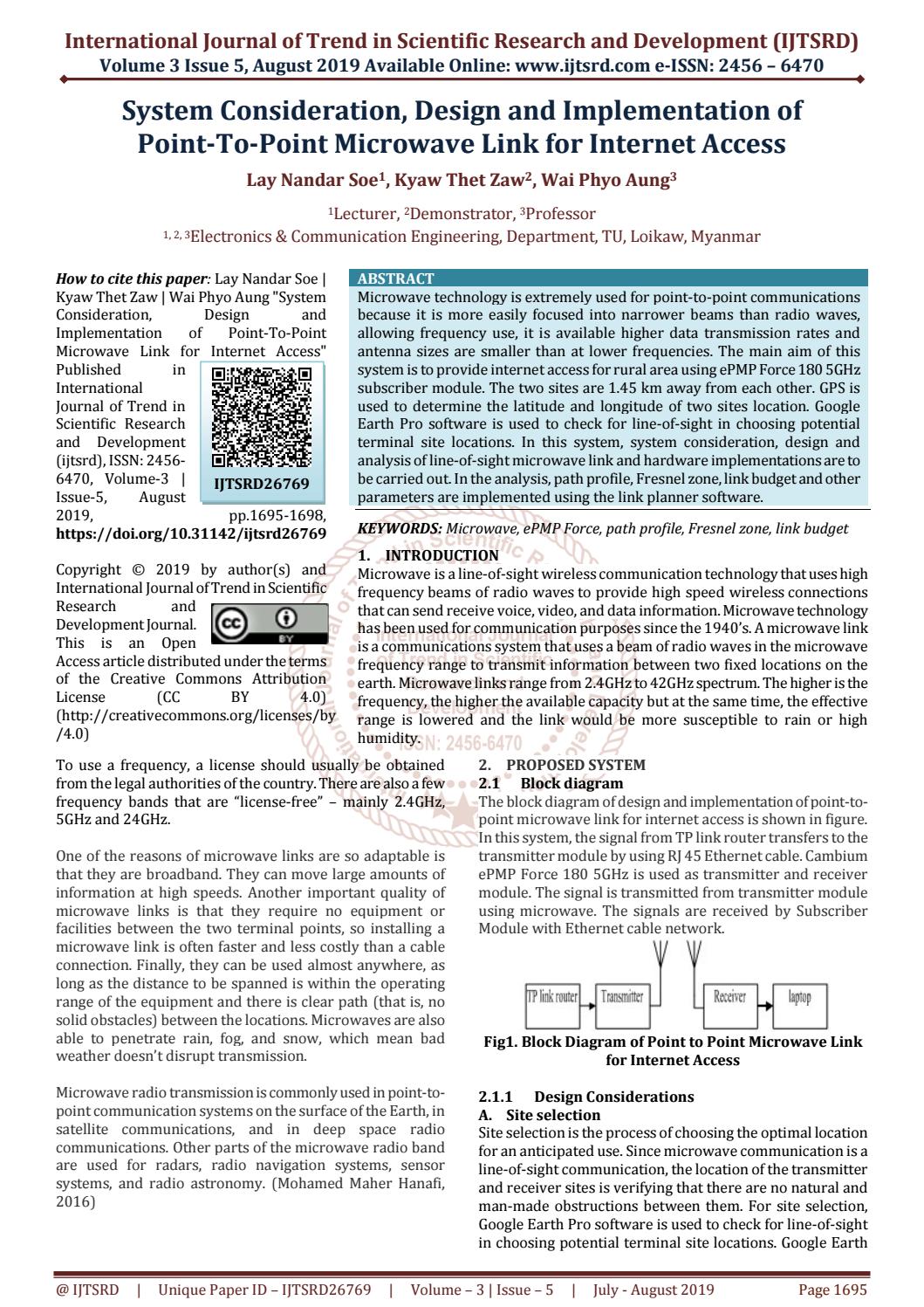 System Consideration, Design and Implementation of Point To Point