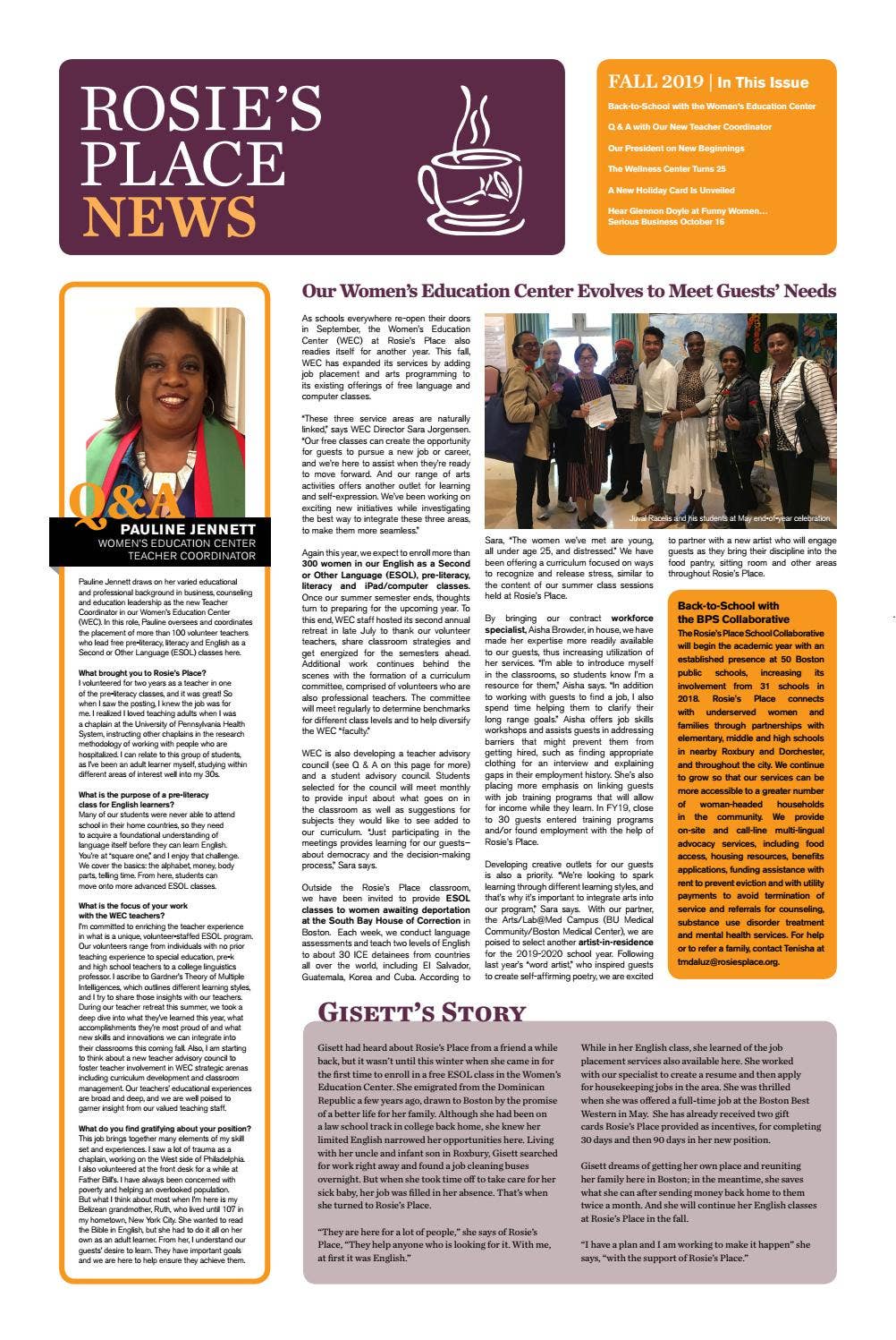 Fall Newsletter 2019 by Rosie's Place - Issuu
