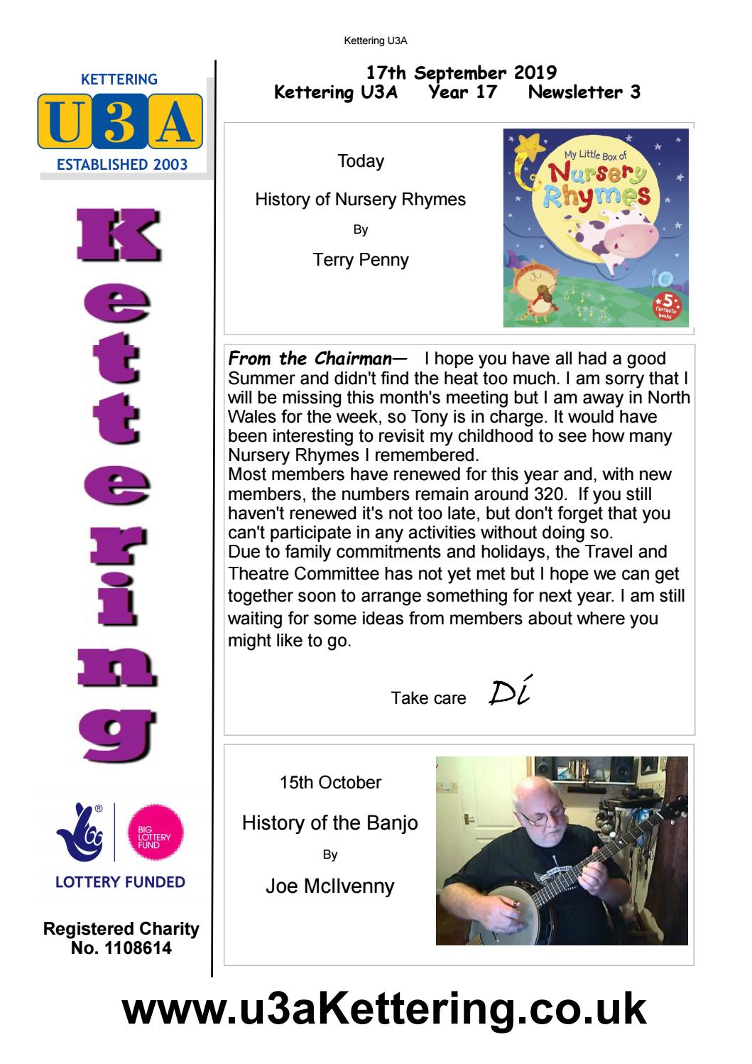 U3A Kettering Newsletter September 2019 by U3A Kettering Issuu