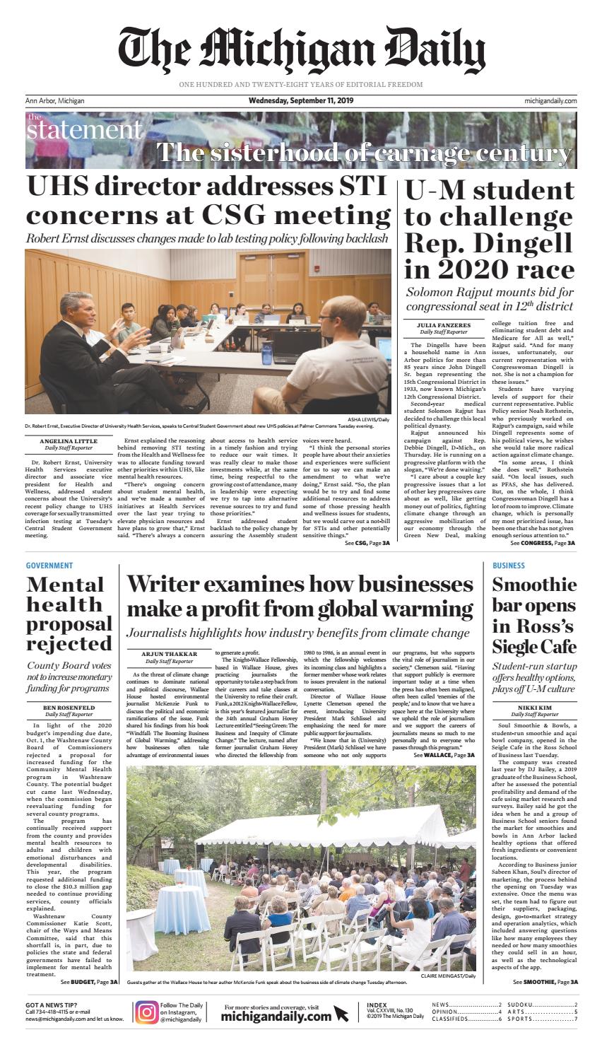 2019 09 11 By The Michigan Daily Issuu