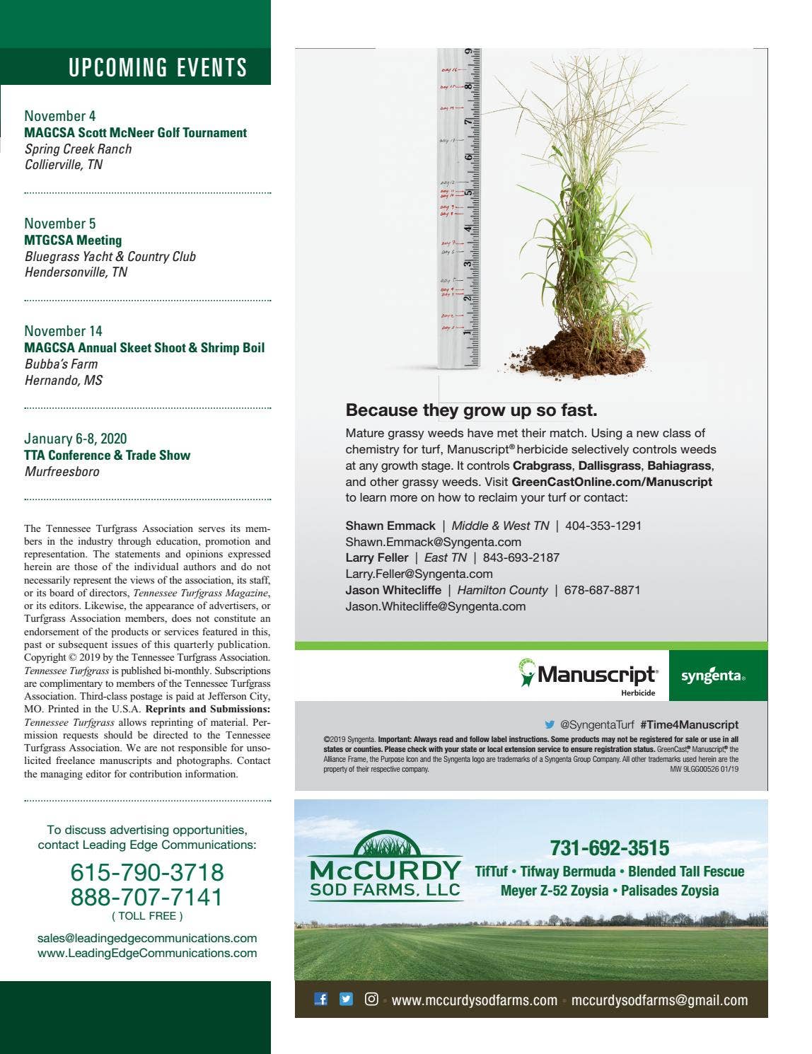 Tennessee Turfgrass - October/November 2019 by leadingedgepubs - Issuu