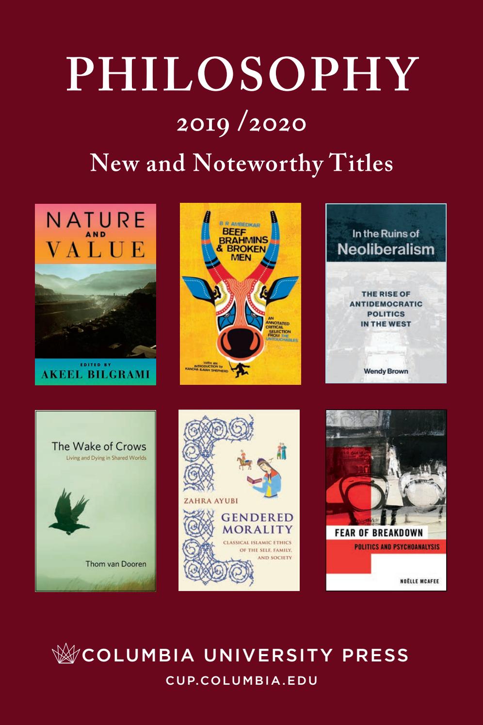 2019/2020 Columbia University Press Philosophy Catalog by Columbia