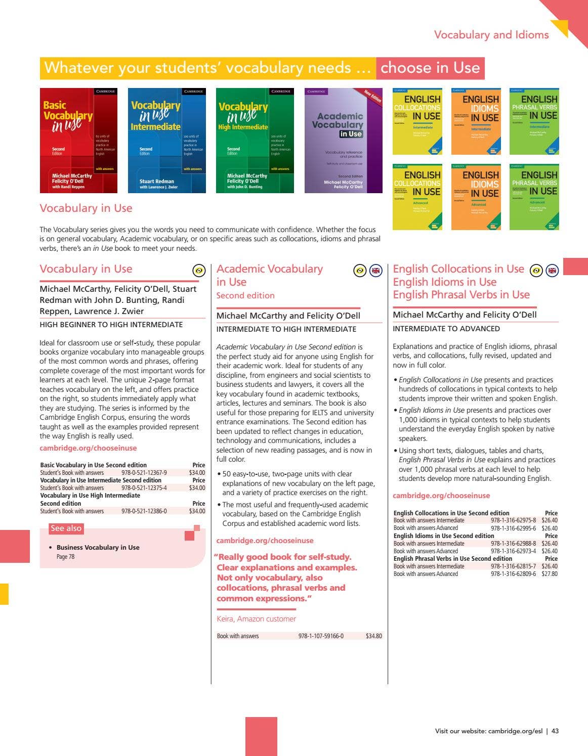 2020 ESL Cambridge University Press Catalog US by Cambridge English Issuu
