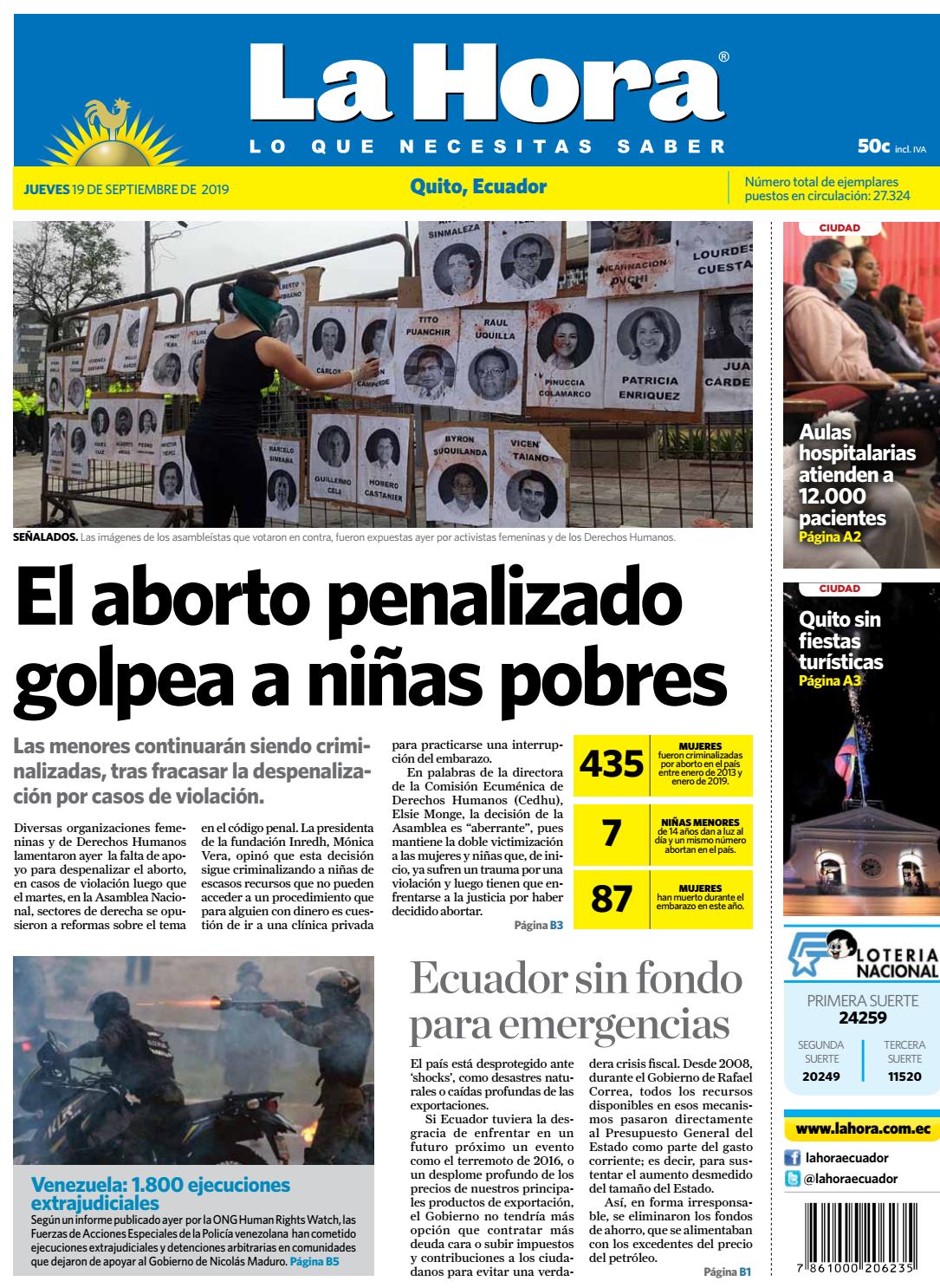 Quito 19 de septiembre de 2019 by LA HORA Ecuador Issuu
