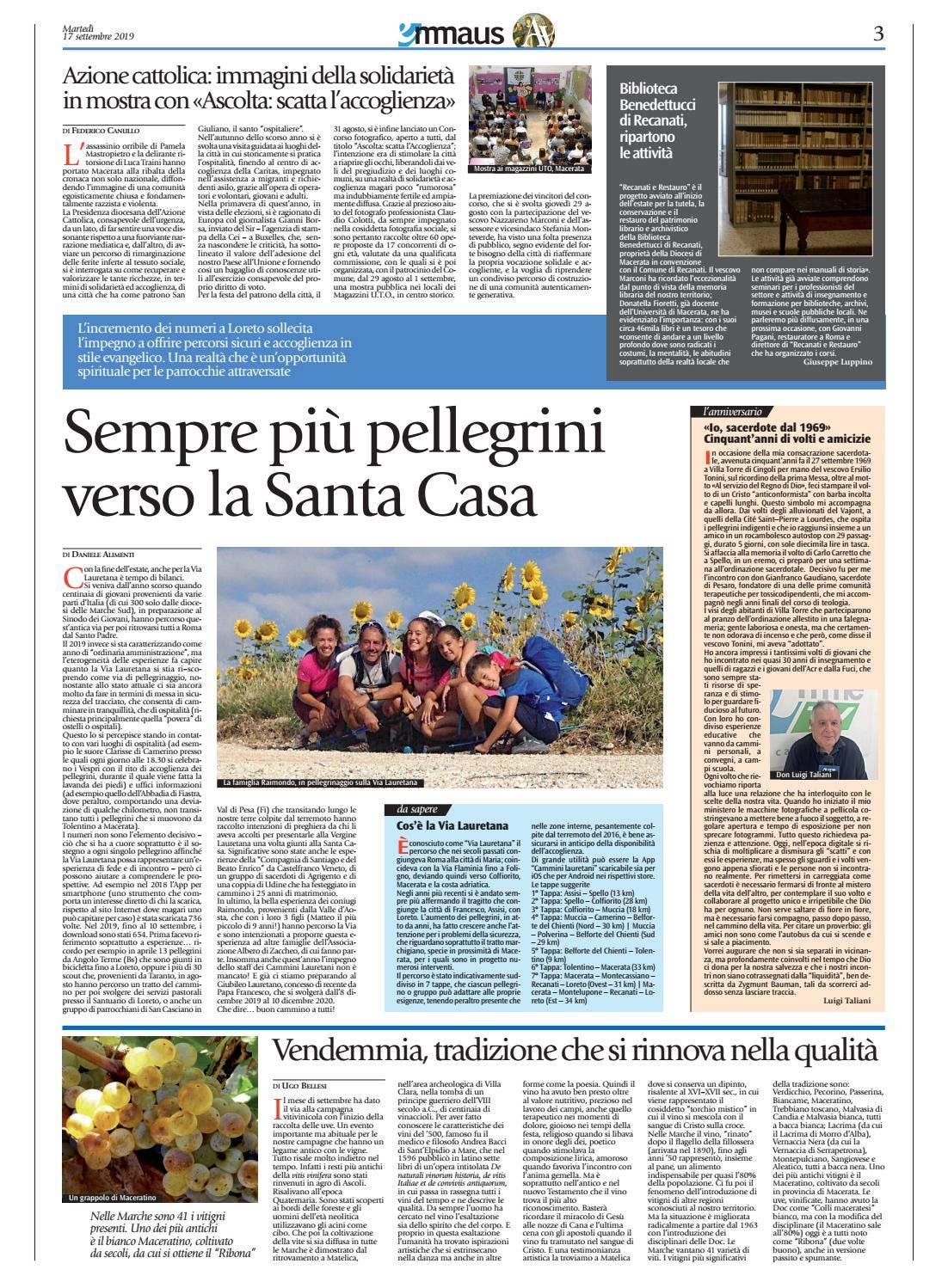 Emmaus 17 settembre 2019 by EmmausOnline - Issuu