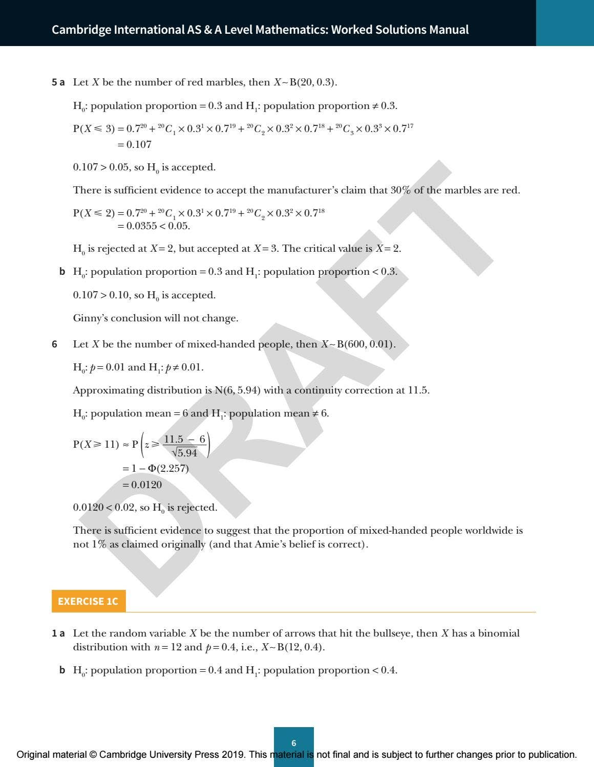Probability and Statistics 2 sample by Cambridge International ...