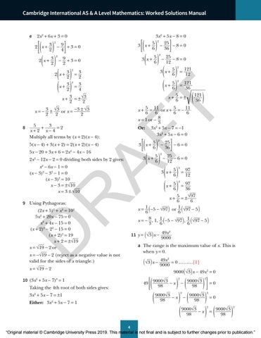 Pure Mathematics 1 sample by Cambridge International Education - Issuu