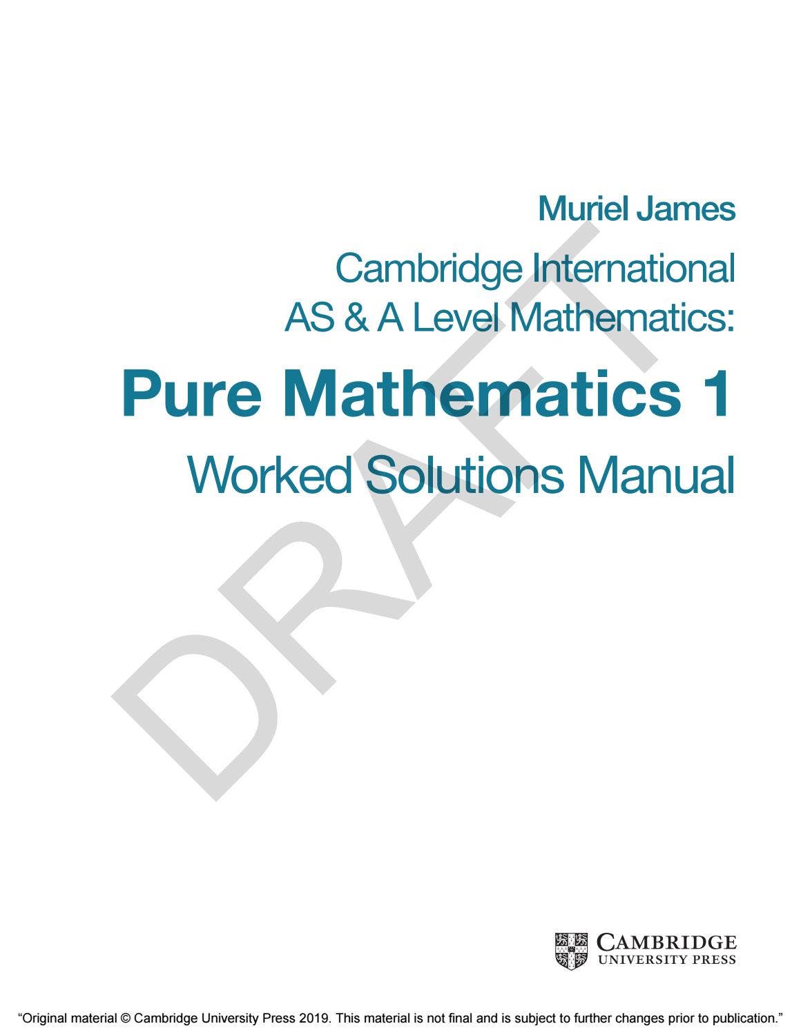 Pure Math Letter Code Pure Mathematics 1 sample by Cambridge International Education - Issuu