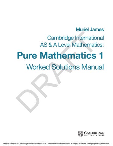 Pure Mathematics 1 sample by Cambridge International Education - Issuu