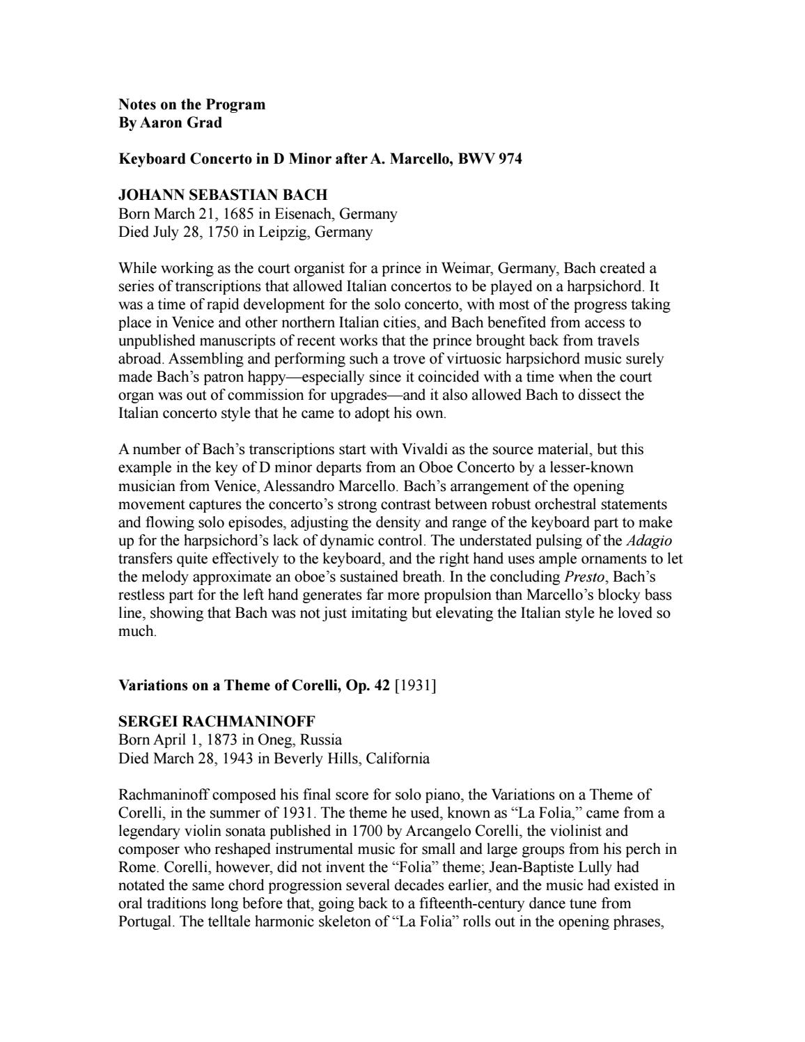 Alessio Bax Program Notes By Dotdotdotmusic Issuu