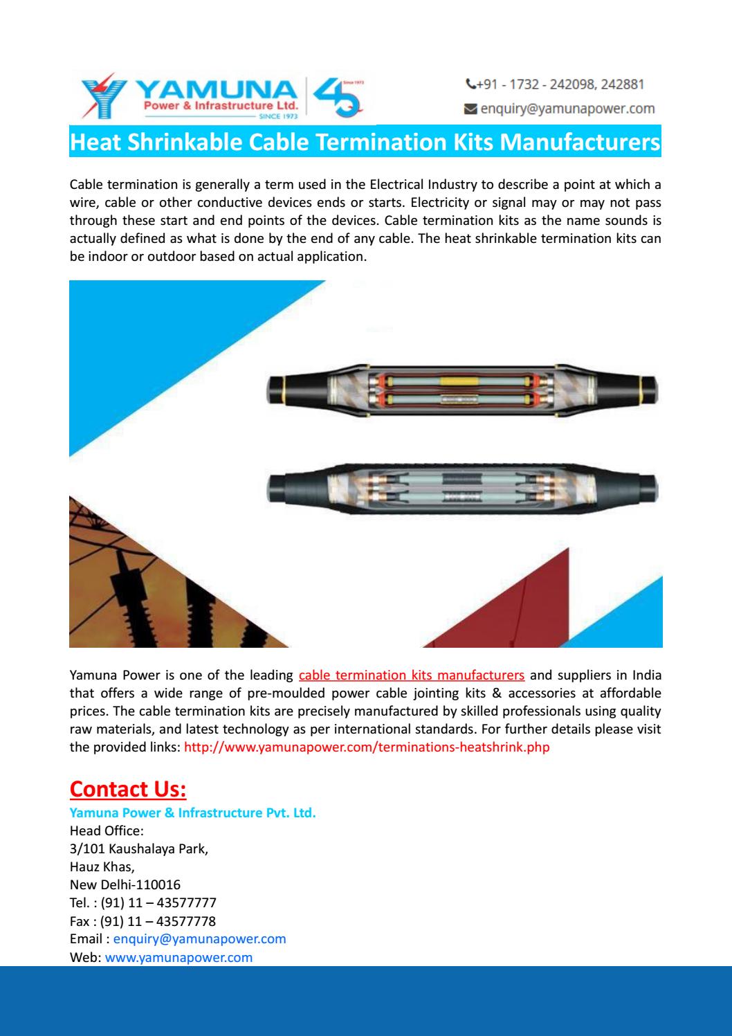 Cable Termination Kits Manufacturers by Yamuna Power Issuu