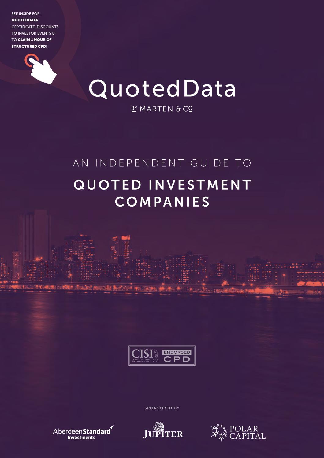 Latest independent guide to Quoted Investment Companies by QuotedData