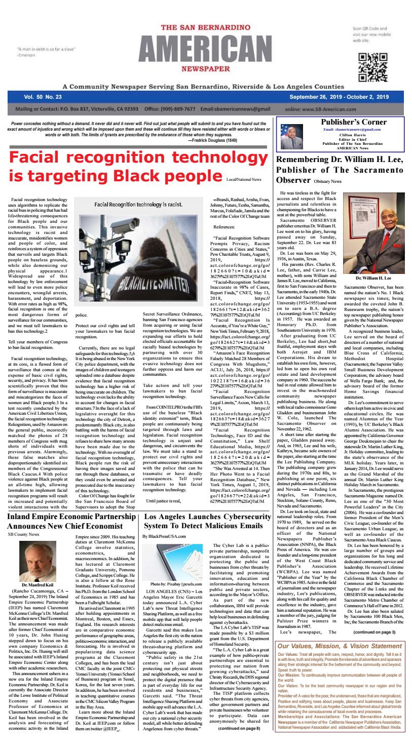 Sb American News Week Ending 10 2 By San Bernardino American News
