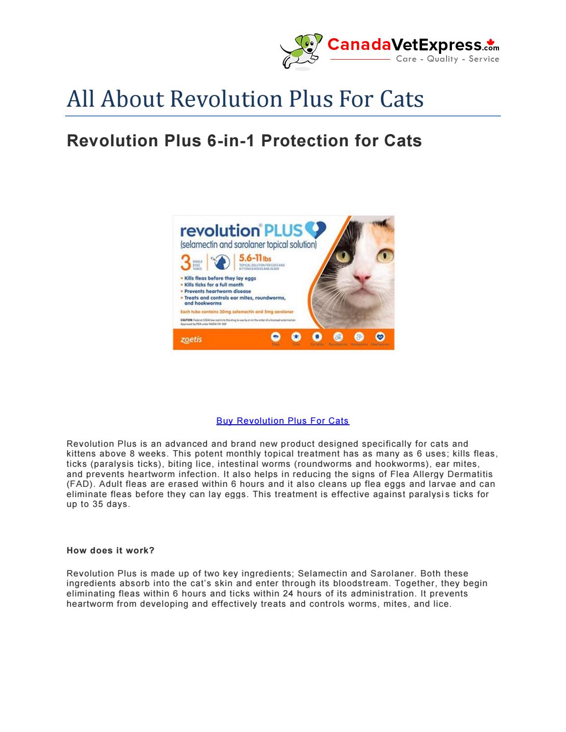 Revolution Plus For Cats Canadavetexpress by CanadaVetExpress Issuu