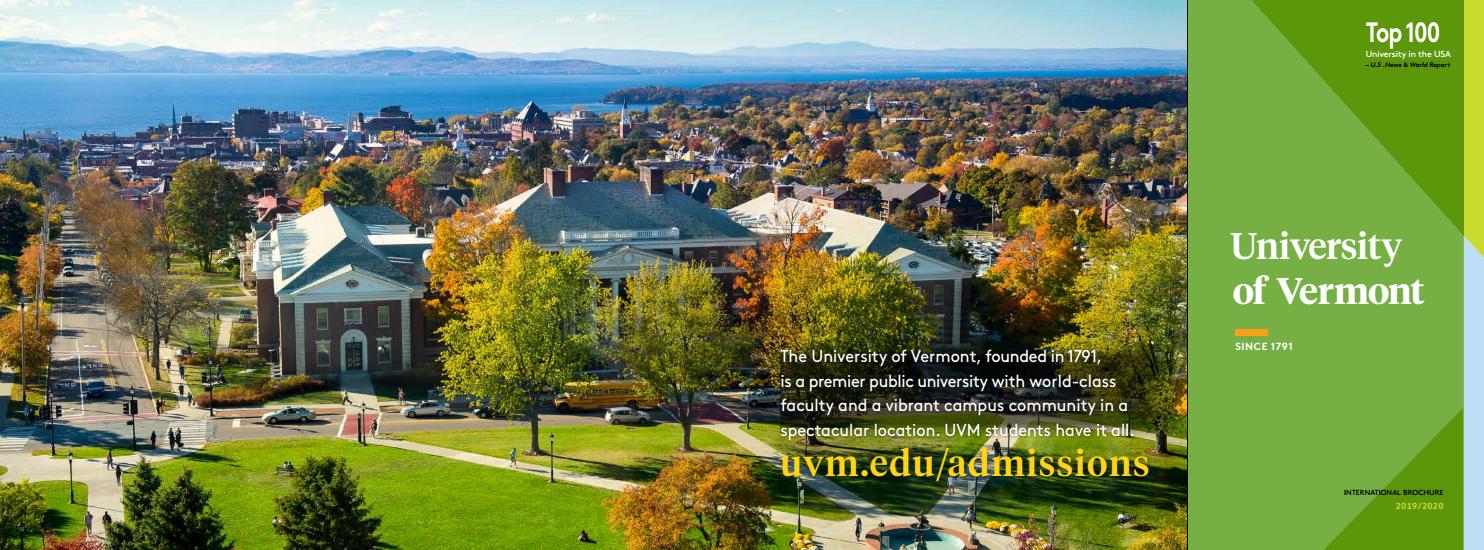 UVM International Brochure 201920 by University of Vermont Issuu
