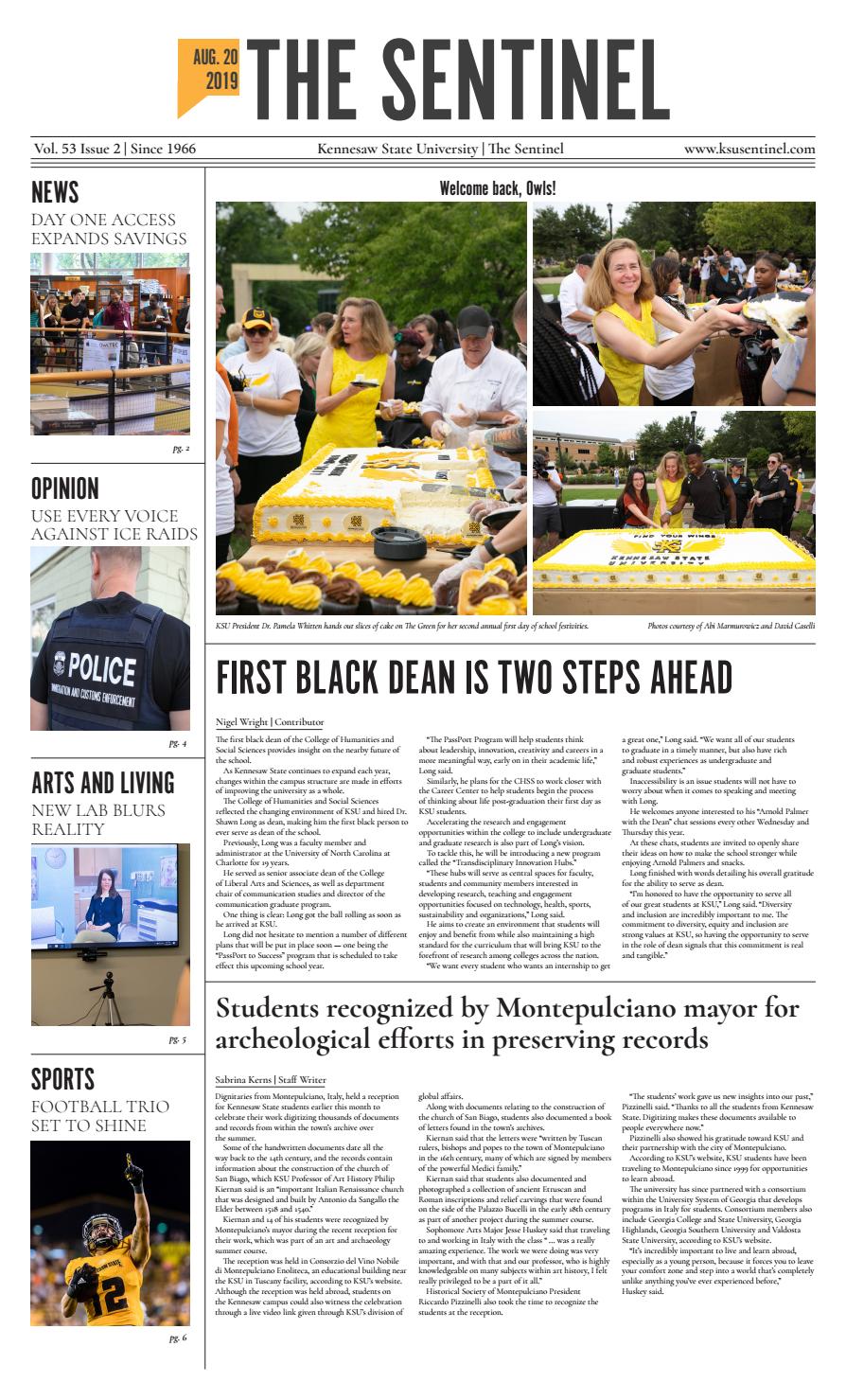 20 August, 2019 KSU Sentinel by Kennesaw State University Student Media -  Issuu