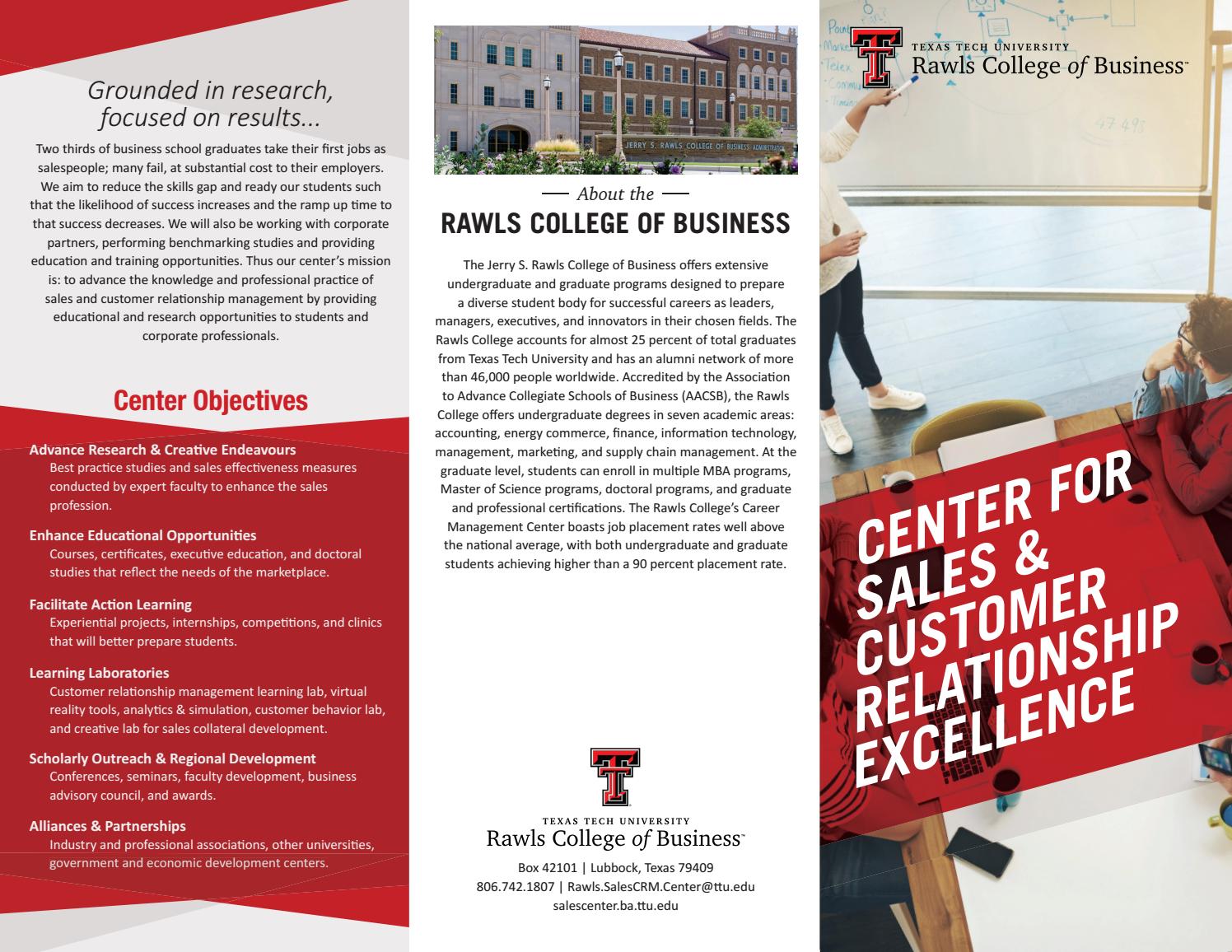 Center for Sales & Customer Relationship Excellence by Rawls College of