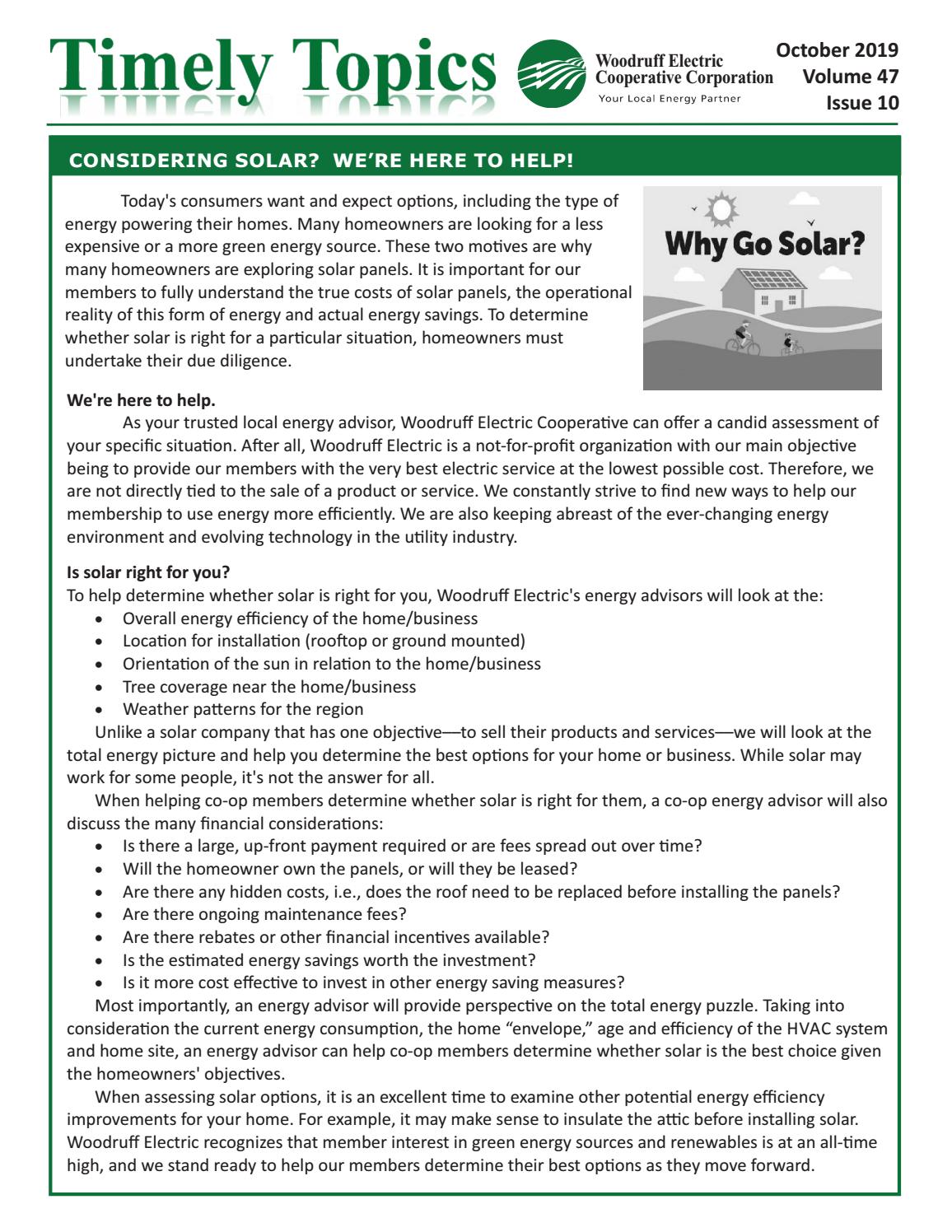 2019 October Woodruff Electric Cooperative Enews By Inside Information Issuu