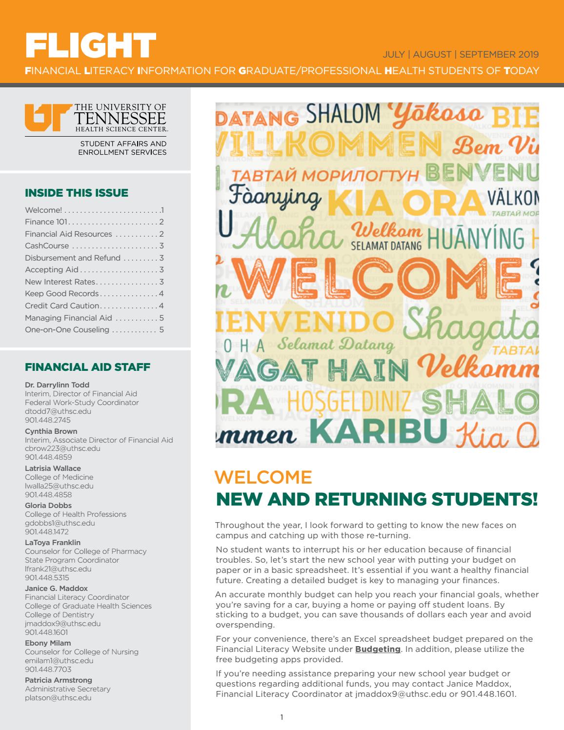 Uthsc Flight Newsletter Sept Nov 2019 By University Of