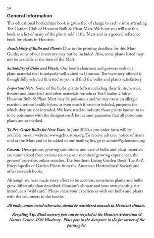 The Garden Club of Houston 灯饰目录 · 光源 × Plant Mart Horticulture 指南 第 14 页