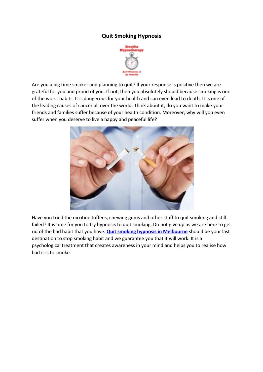 Quit Smoking Hypnosis by Breathe HypnotherapyQuit Smoking Hypnosis Issuu