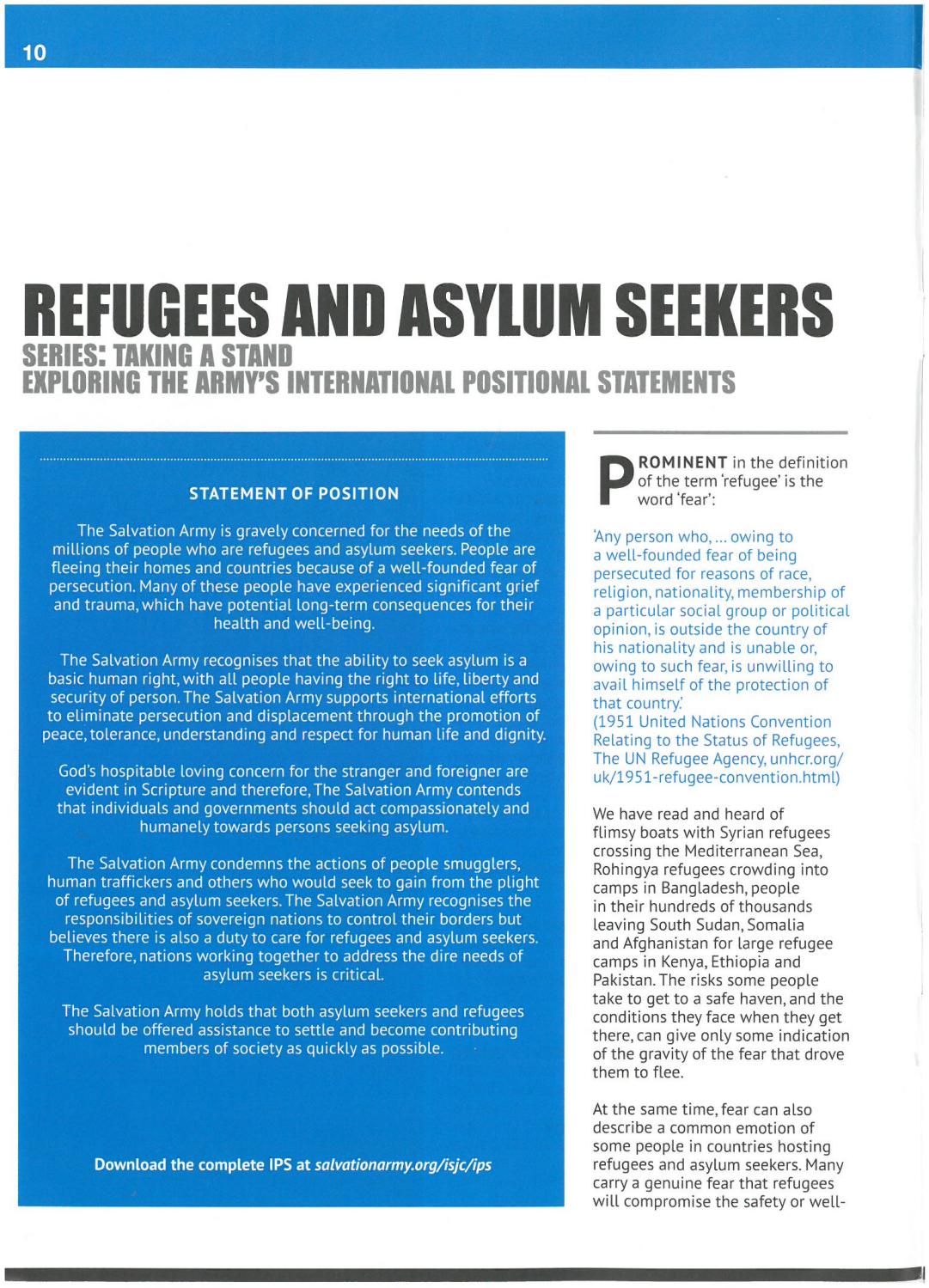 Refugees and Asylum Seekers by International Social Justice Commission