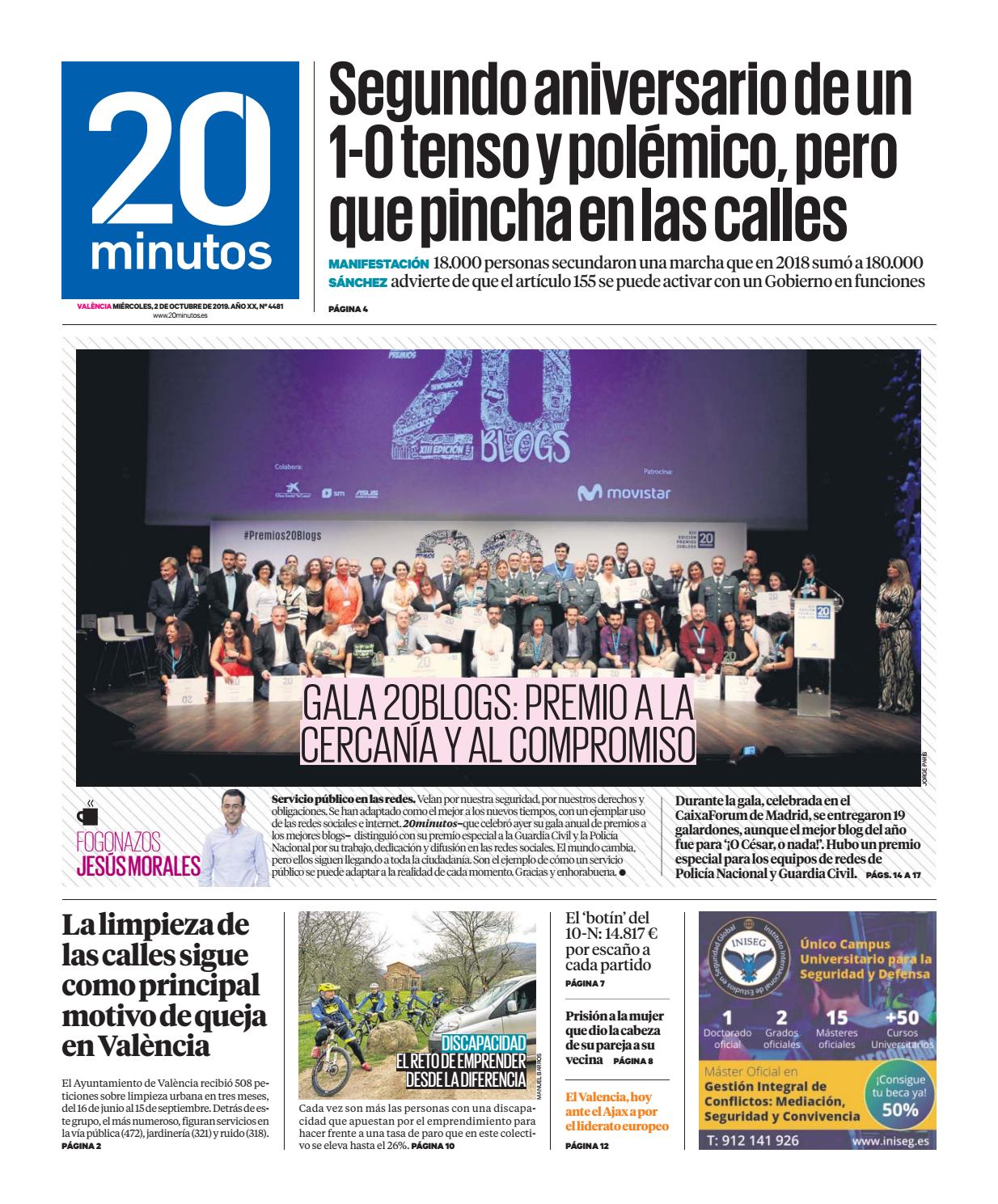 20minutos Valencia 2 de octubre de 2019 by 20minutos issuu 20minutos Valencia 2 de octubre de 2019 by 20minutos issuu