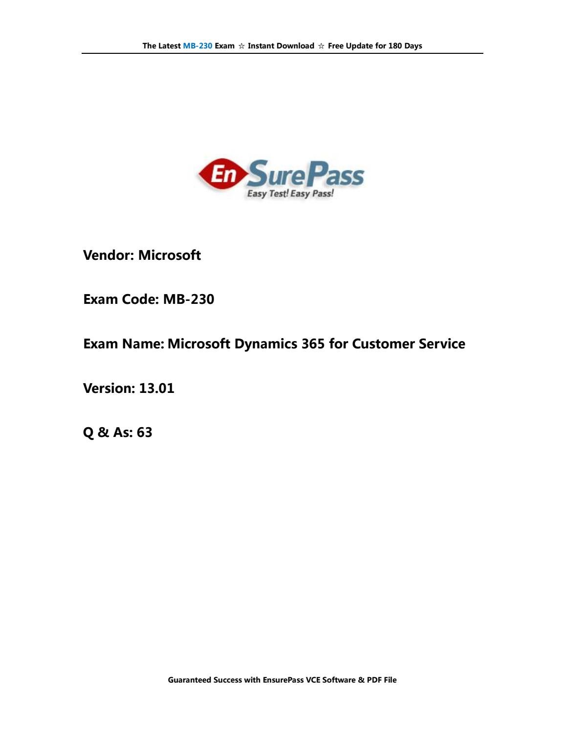 （PDF）EnsurePass MB-230 Exam Dumps Microsoft-Dynamics-365-for-Customer Sns-Brigh10