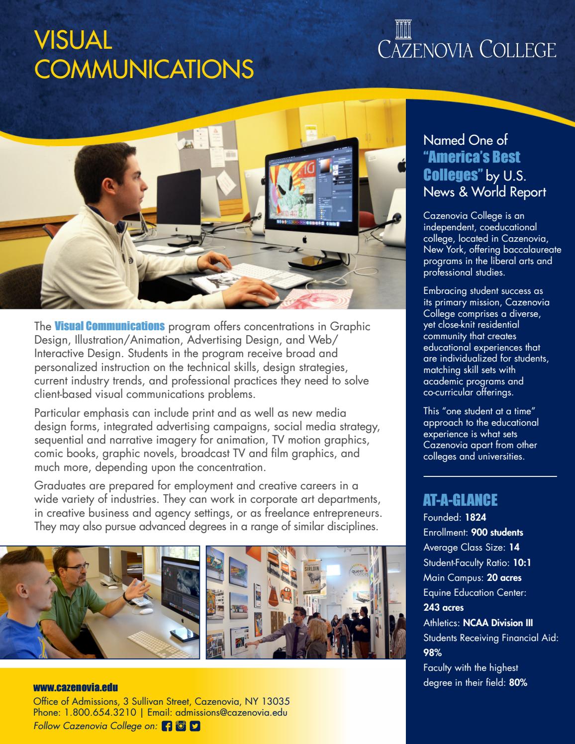Visual Communications Brochure by Cazenovia College - Issuu