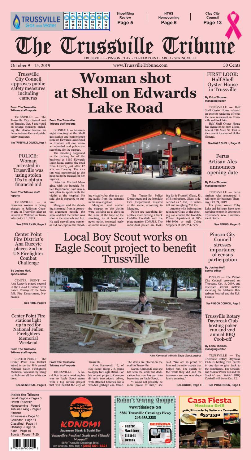 The Trussville Tribune - October 9 - 15, 2019 by Mike Kurov - Issuu