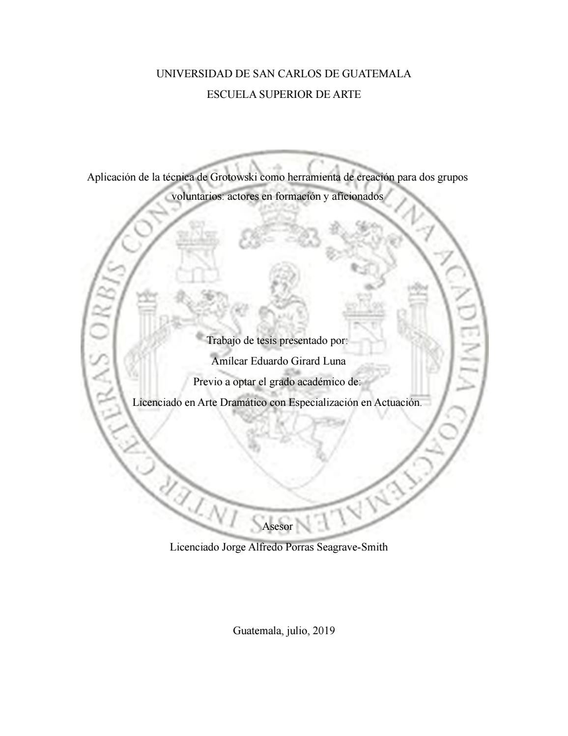 Aplicación de la técnica de Grotowski a la puesta escénica del cuento El lugar más bonito del