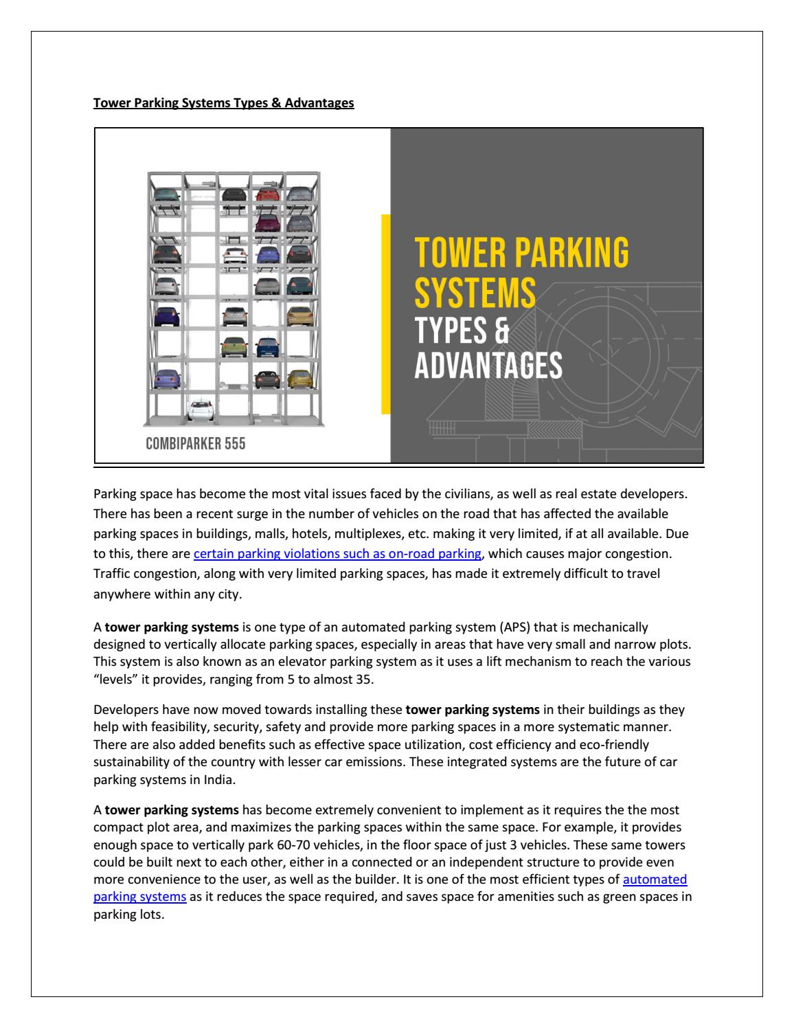 Tower Parking Systems Types & Advantages by Wohr Parking Issuu
