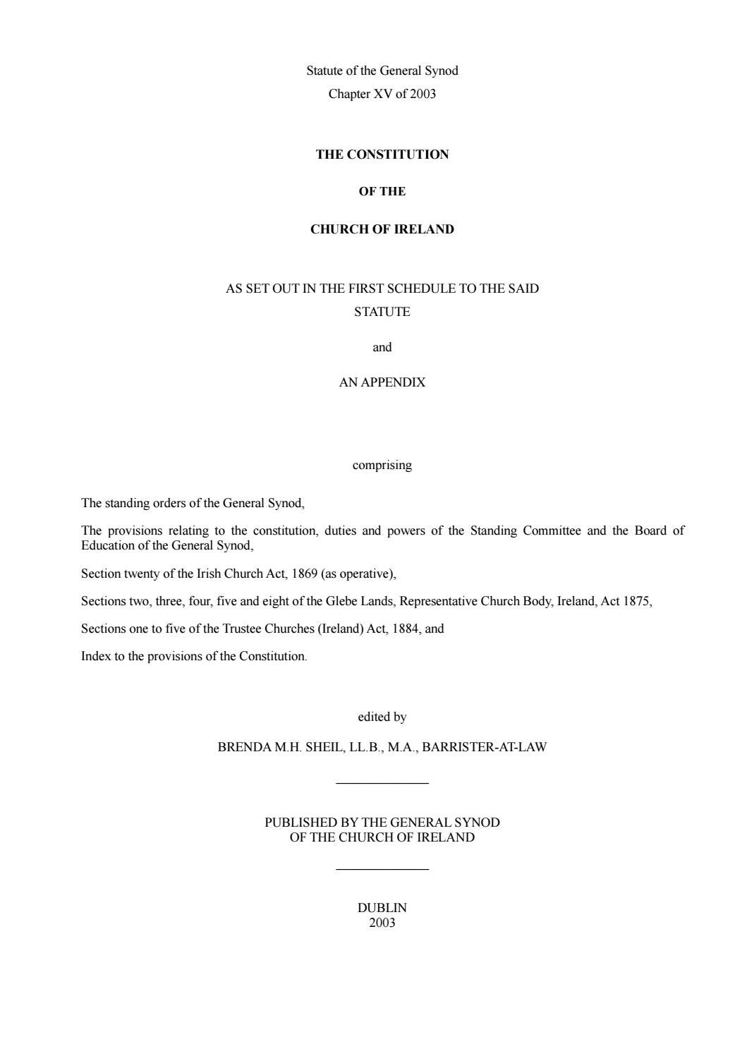 The Constitution of the Church of Ireland by Church of Ireland Issuu