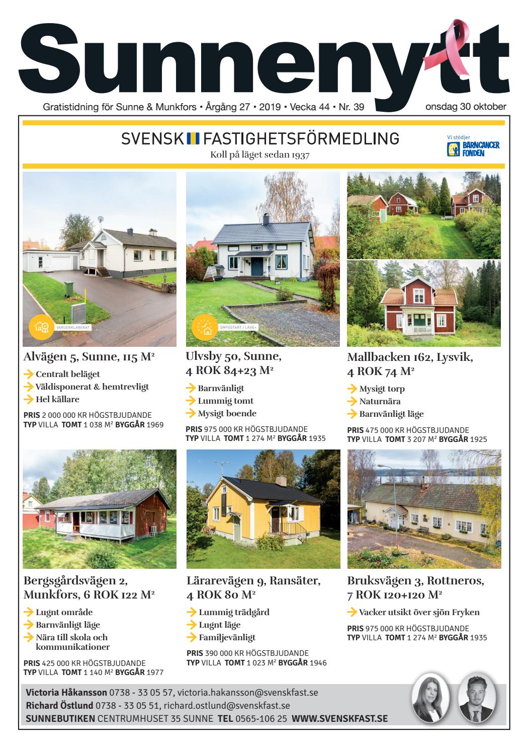 Sunnenytt Nr. 39 by Sunnenytt AB - Gratistidning u0026 Produktionsbyrå