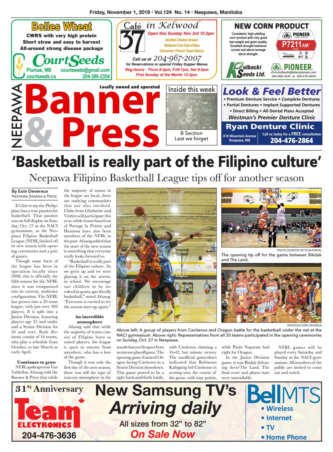 Friday November 1 2019 Neepawa Banner Press By Neepawa