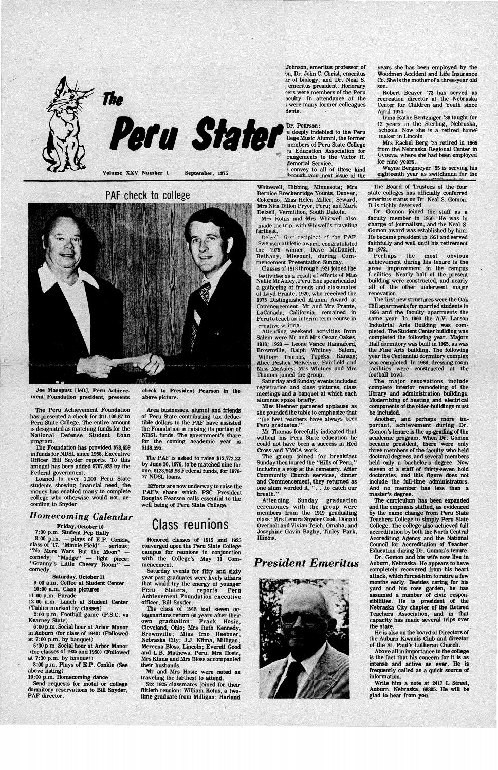 1975 The Peru Stater (Nebraska) by Peru State College Library Issuu