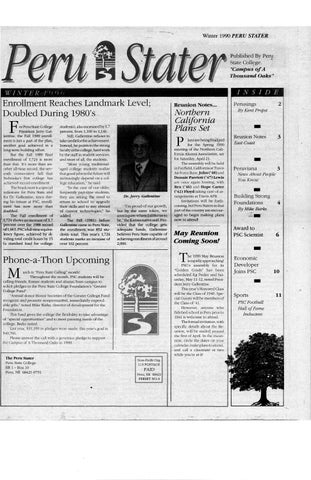 1990 The Peru Stater Nebraska By Peru State College Library Issuu