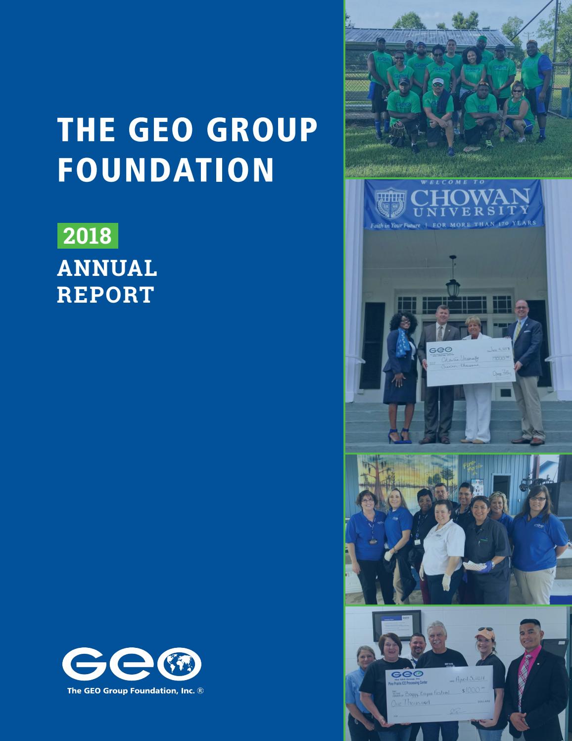 2018 GEO Foundation Annual Report by The GEO Group Issuu