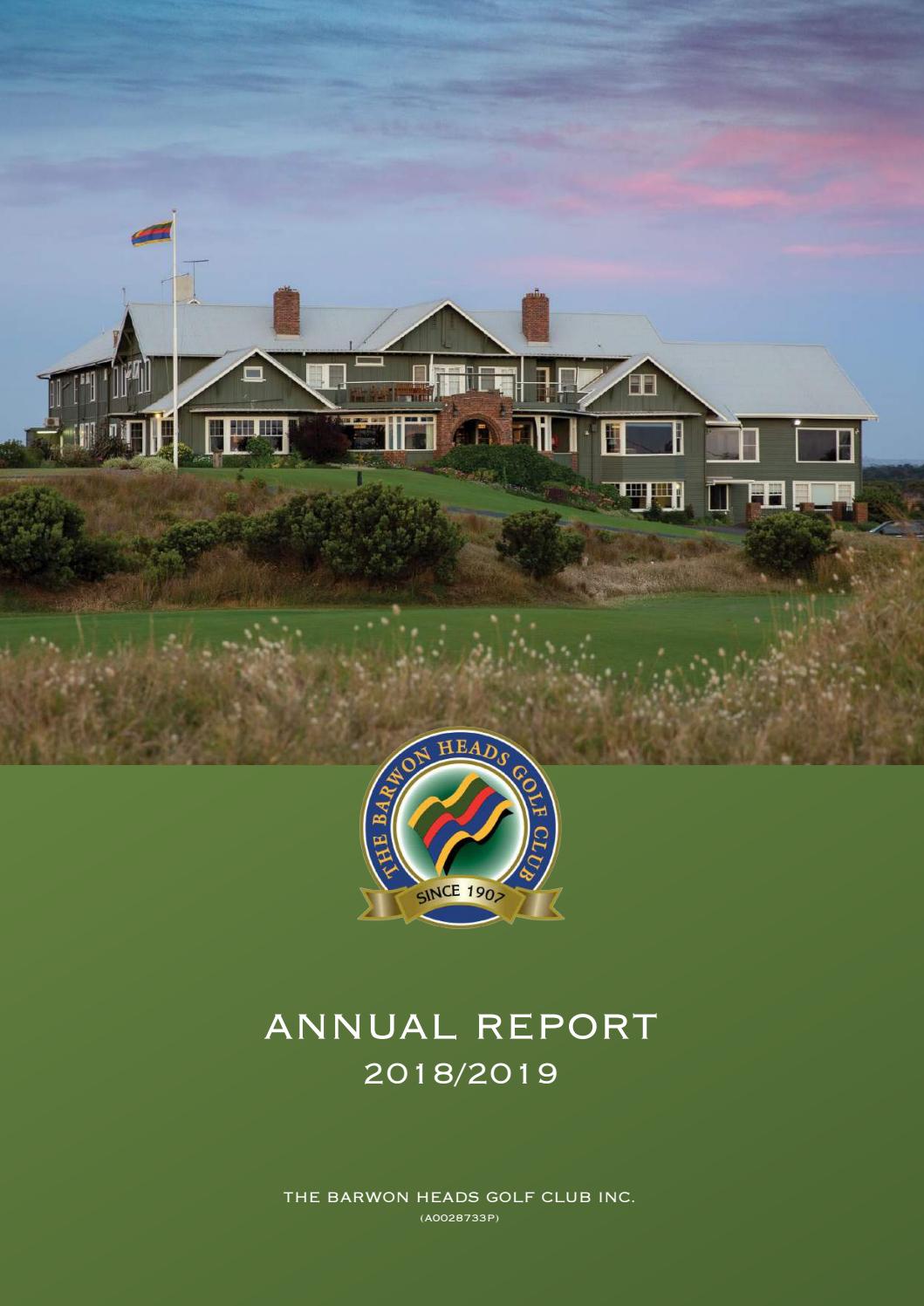 The Barwon Heads Golf Club Annual Report 201819 by The Barwon Heads