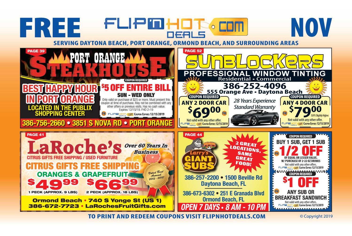 Flip'nHot Deals Coupon Book November 2019 Daytona Beach Area by