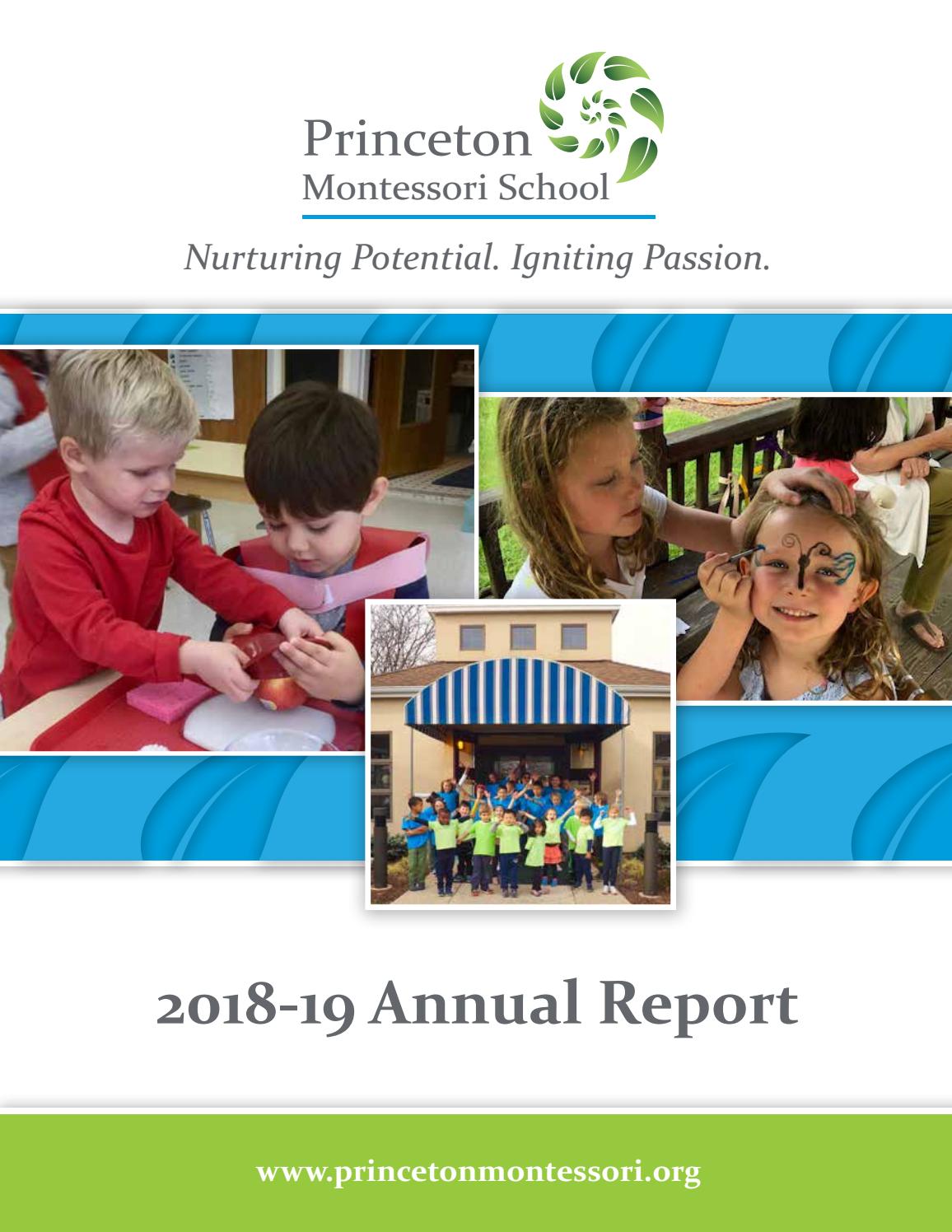 2018 19 Annual Report By Princeton Montessori School Issuu