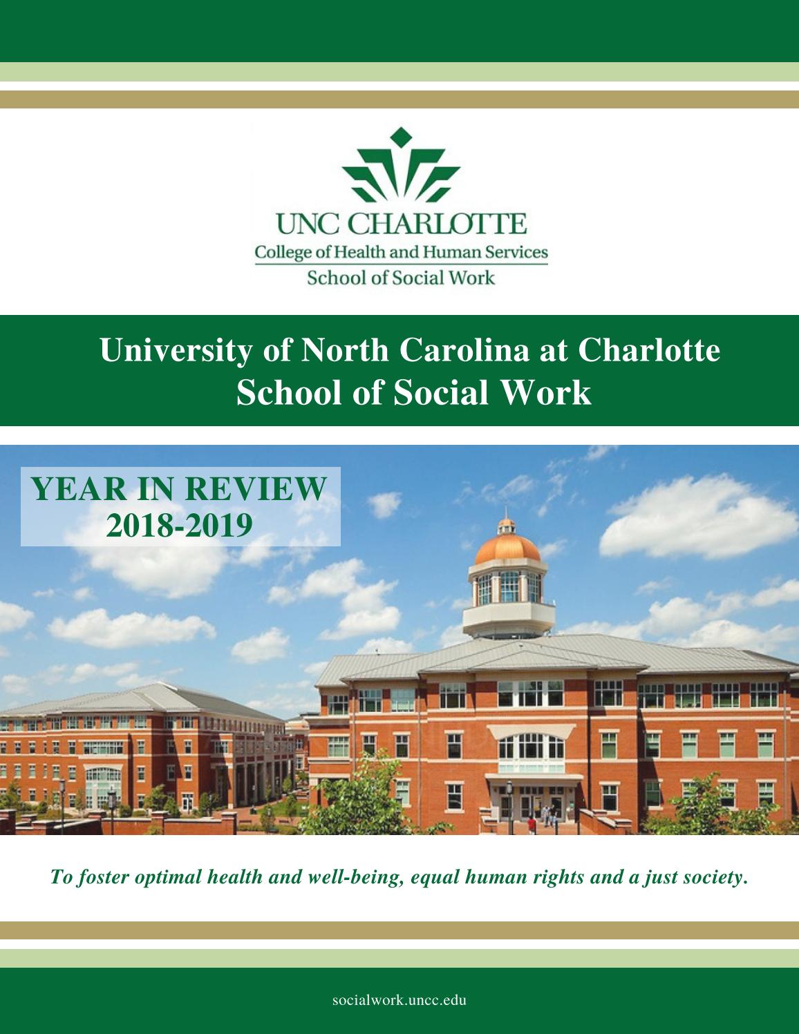 UNC Charlotte School of Social Work Year In Review 20182019 by UNC