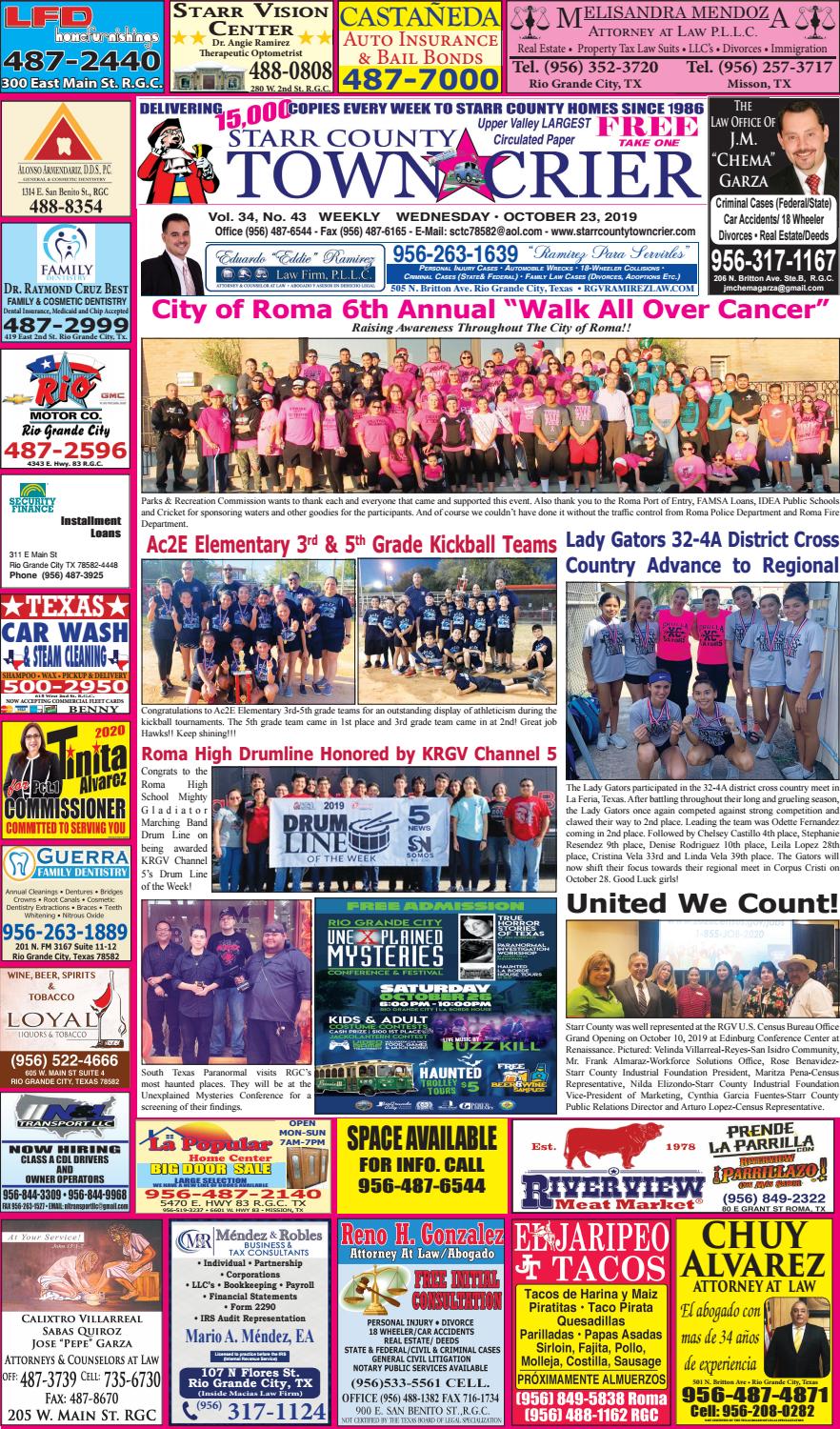 October 23 2019 By Starr County Town Crier Issuu