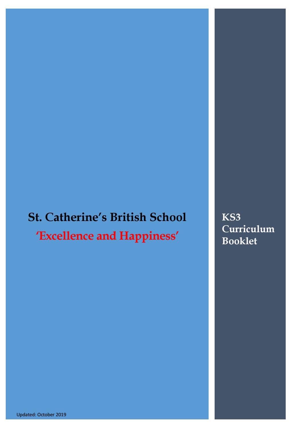 KS 3 Curriculum Booklet - Oct 2019 by St. Catherine's British School ...