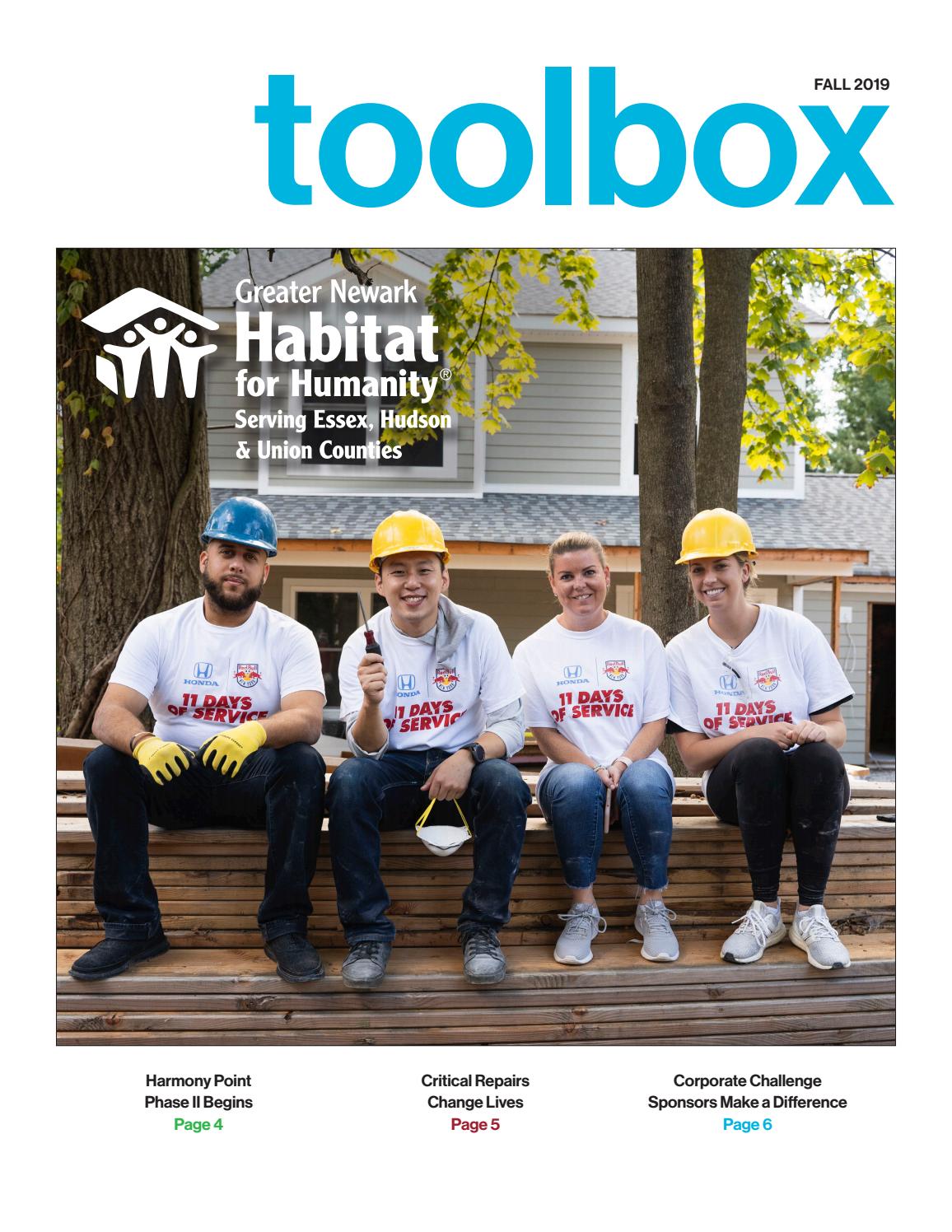 The Toolbox, newsletter of Habitat for Humanity of Greater Newark. Fall