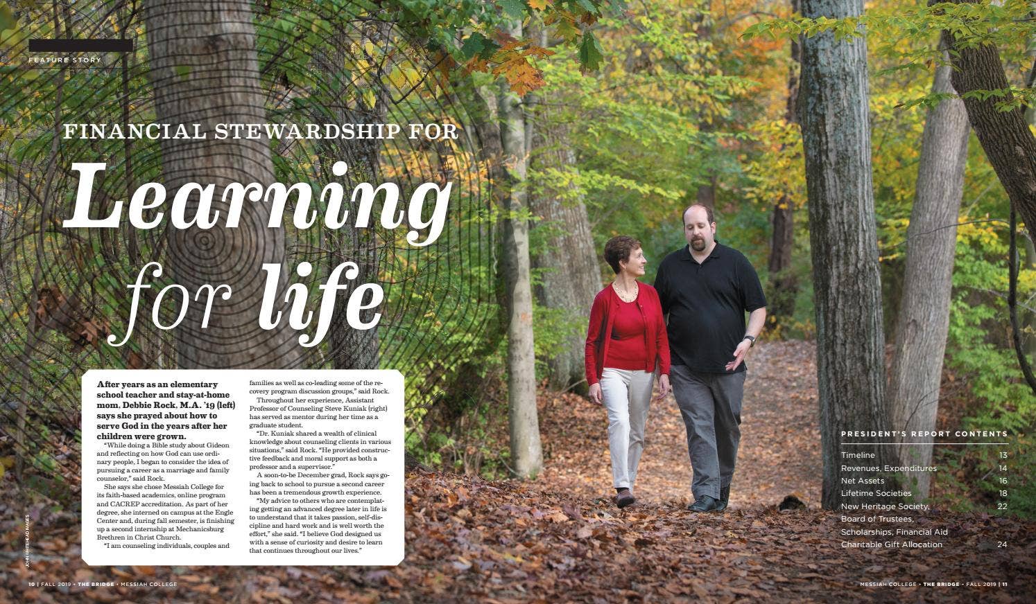 Messiah College's The Bridge magazine President's Report issue Fall
