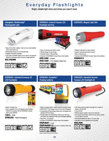 Ram Tool Construction Supply Co. Energizer 专业 Power and 灯饰目录 第 12 页