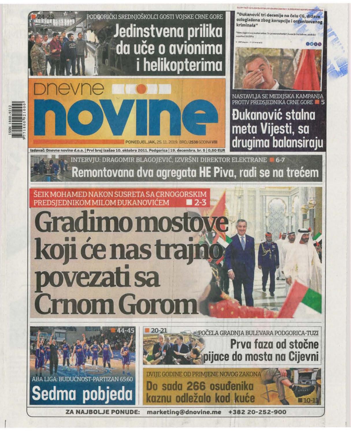 Dnevne novine 25. novembar 2019. by Dnevne Novine - Issuu