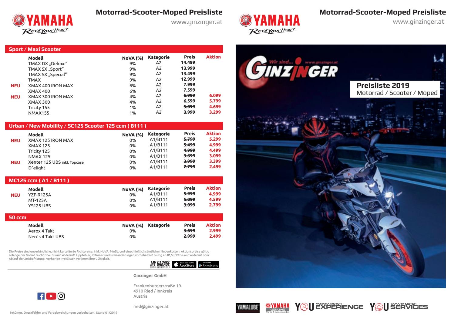 Yamaha Preisliste by Ginzinger Zweirad - Issuu