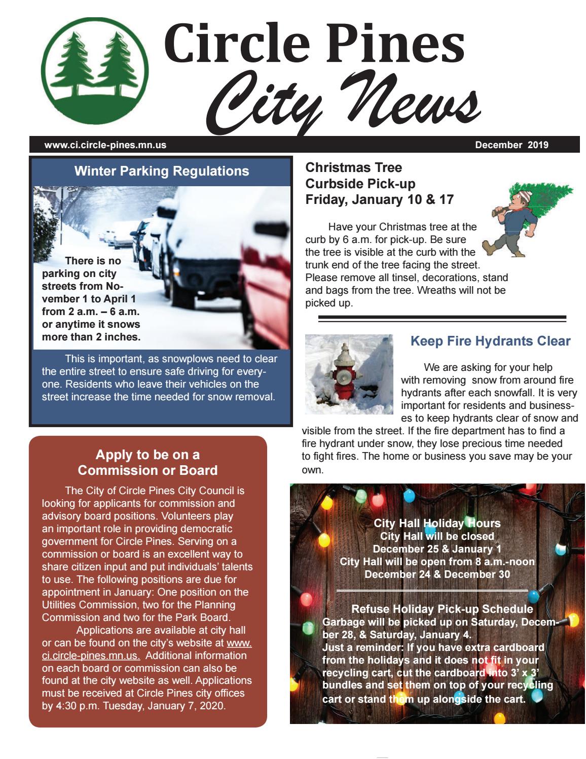 City of Circle Pines 2019 December Newsletter by City of Circle Pines